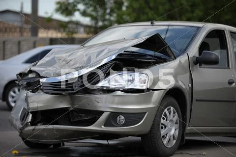 Renault after crash Stock Photos