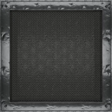 Render of 3D abstract background with metallic textures and metal plates Illustrazione stock