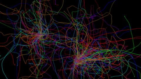 Render of 3D Abstract Chaotic Elements Stock-Illustration