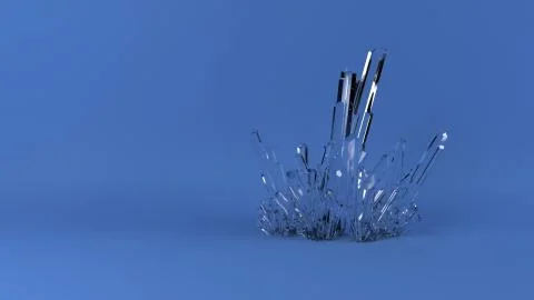 Render of 3D Abstract Geometric Crystal Background Stock Illustration