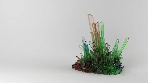 Render of 3D Abstract Geometric Crystal Background Illustrazione stock