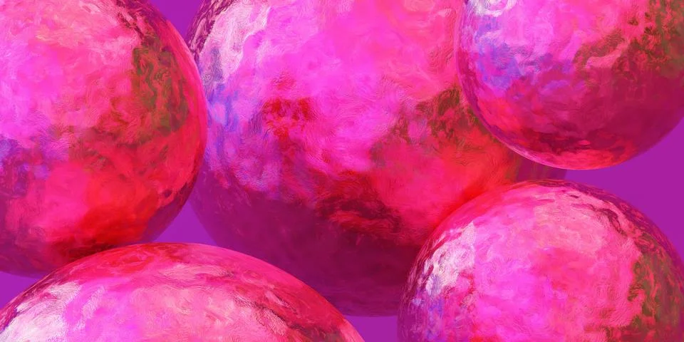 Render 3d abstract shiny pink ball Stock-Illustration