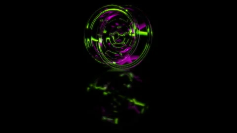 Render 3D animation of the model car wheel alloy on a black background future Stock Footage 248920465