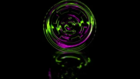 Render 3D animation of the model car wheel alloy on a black background future Stock Footage 248920737