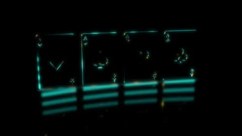 Render 3D animation of the model cards tambourine spade chirva cross on a black Stock Footage 252654770