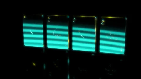 Render 3D animation. model cards tambourine spade chirva cross on a black Stock Footage 252983766