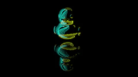 Render 3D animation, model duck in a pot on a black background Stock Footage 255128749