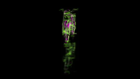 Render 3D animation of the model motorcycle in motion on a black background Stock Footage 252721882