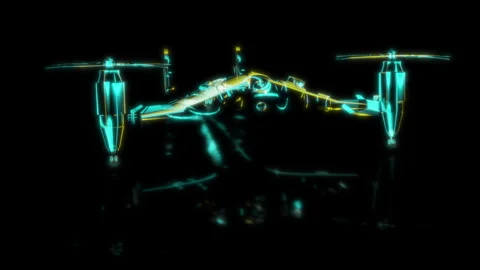 Render 3D animation of the model quadcopter on a black background future Stock Footage 248920778