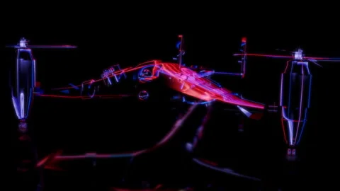 Render 3D animation of the model quadcopter on a black background future Stock Footage 248921365