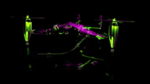 Render 3D animation of the model quadcopter on a black background future Stock Footage 248921468