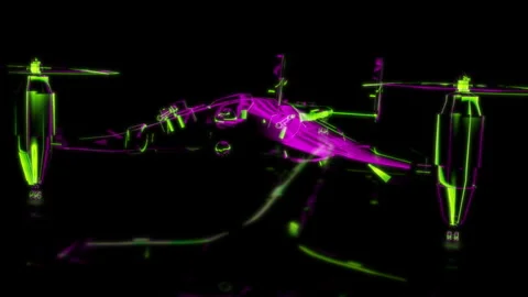 Render 3D animation of the model quadcopter on a black background future Stock Footage 248921567