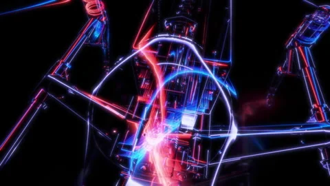 Render 3D animation of the model quadcopter on a black background future Stock Footage 249445559