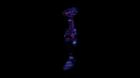 Render 3D animation of the model screwdriver on a black background future Stock Footage 252580721