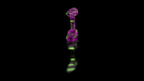 Render 3D animation of the model screwdriver on a black background future Stock Footage 252723023