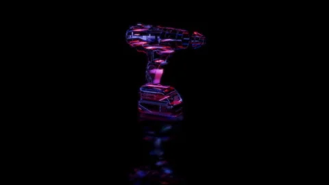 Render 3D animation , model screwdriver on a black background future technology Stock Footage 252849247