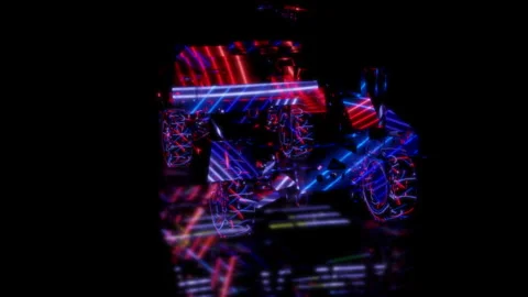 Render 3D animation of the model SUV on a black background future technology Stock Footage 252720972