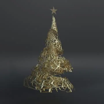 Render of 3D Christmas tree Stock-Illustration