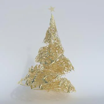 Render of 3D Christmas tree Illustrazione stock