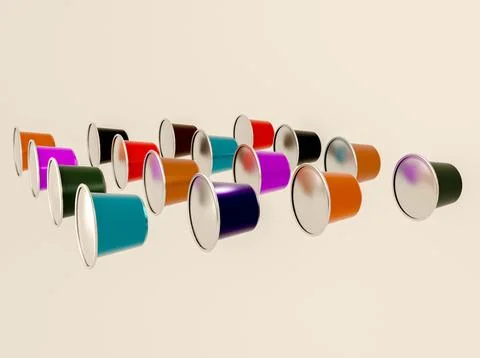 Render 3D coffee capsules Stock Illustration
