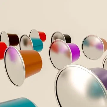 Render 3D coffee capsules Stock Illustration
