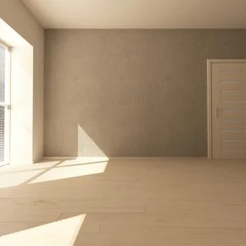 Render of 3D Contemporary Empty Room Illustrazione stock