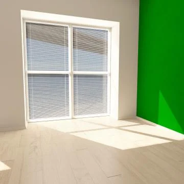 Render of 3D Contemporary Empty Room Stock Illustration
