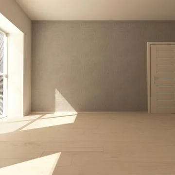 Render of 3D Contemporary Empty Room Stock Illustration