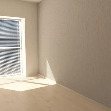 Render of 3D Contemporary Empty Room Illustrazione stock