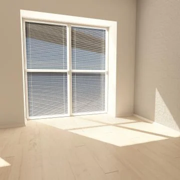 Render of 3D Contemporary Empty Room Stock Illustration