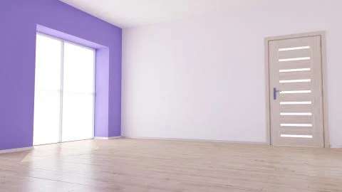 Render of 3D Contemporary Empty Room Illustrazione stock