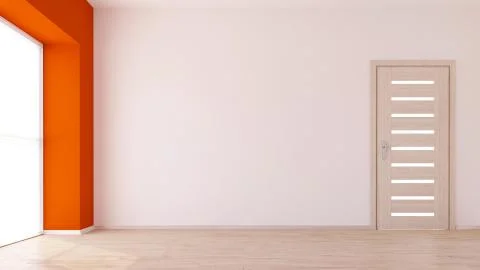 Render of 3D Contemporary Empty Room Stock-Illustration