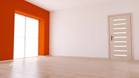 Render of 3D Contemporary Empty Room 스톡 일러스트