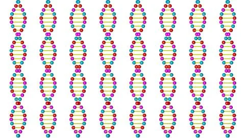 Render 3d DNA model on a white background Illustrazione stock