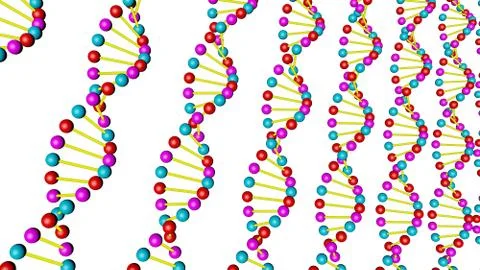 Render 3d DNA model on a white background Illustrazione stock