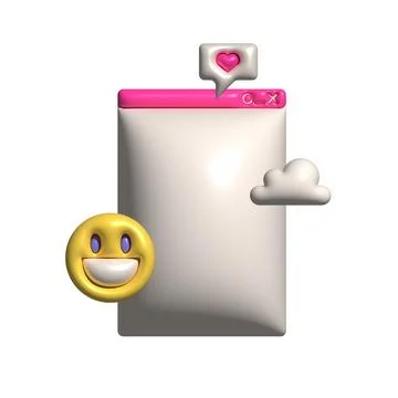 Render 3d element for screen of an old retro PC in the y2k style. Pink vintage 스톡 일러스트
