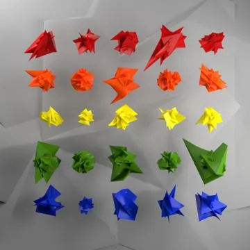 Render of 3D Geometric Abstract Background Stock Illustration