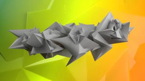 Render of 3D Geometric Abstract Background Stock Illustration