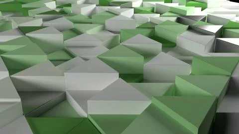 Render of 3D Geometric Abstract Background Stock Illustration