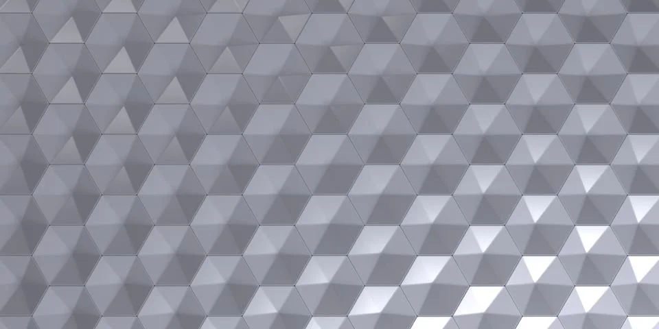 Render of 3D Geometric Abstract Hexagonal Wallpaper Background Stock Illustration