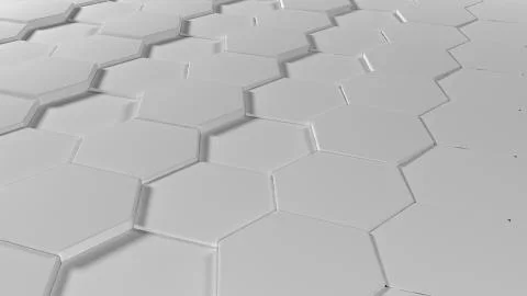 Render of 3D Geometric Abstract Hexagonal Wallpaper Background Stock Illustration