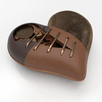 Render of 3d Steampunk styled heart Stock Illustration