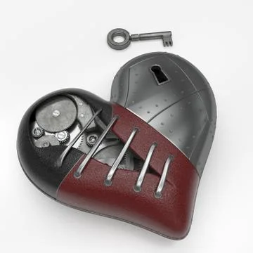 Render of 3d Steampunk styled heart Stock Illustration