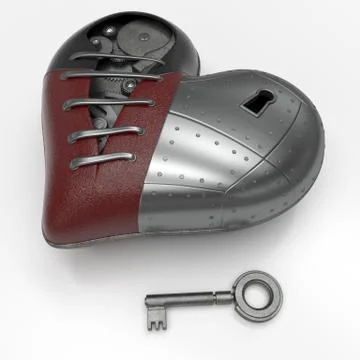 Render of 3d Steampunk styled heart Stock Illustration