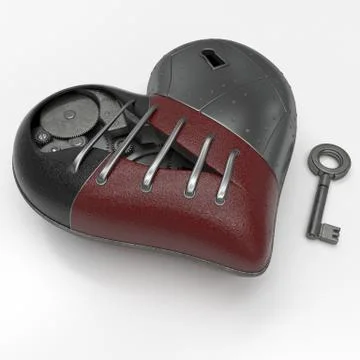 Render of 3d Steampunk styled heart Stock Illustration