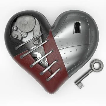 Render of 3d Steampunk styled heart Stock Illustration