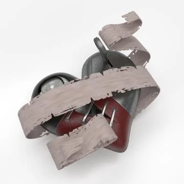 Render of 3d Steampunk styled heart Illustrazione stock