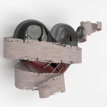 Render of 3d Steampunk styled heart Stock Illustration