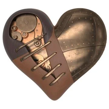 Render of 3d Steampunk styled heart Stock Illustration