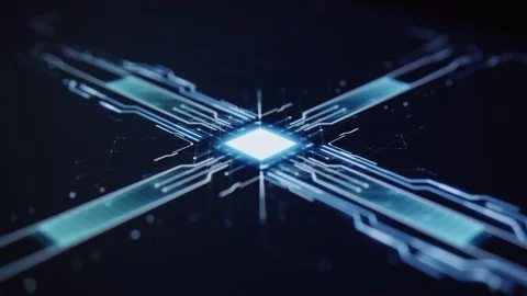 Render animation of Digital data processing, User Interface. 3d virtual Stock Footage 151451552